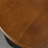 Amsterdamse School Oak round Side Table, The Netherlands, ca. 1920