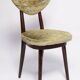 Heart-shaped mid-century chair in green velvet New Waves, Europe, 1960s