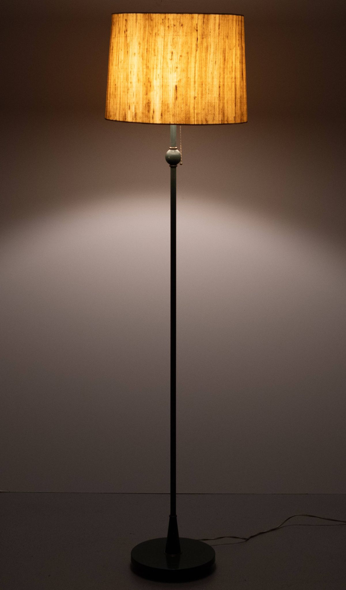 Classic Green color wooden floor lamp 1950s France