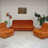 Complete orange salon JITONA in Atlantis Space Age style from the 1970s.