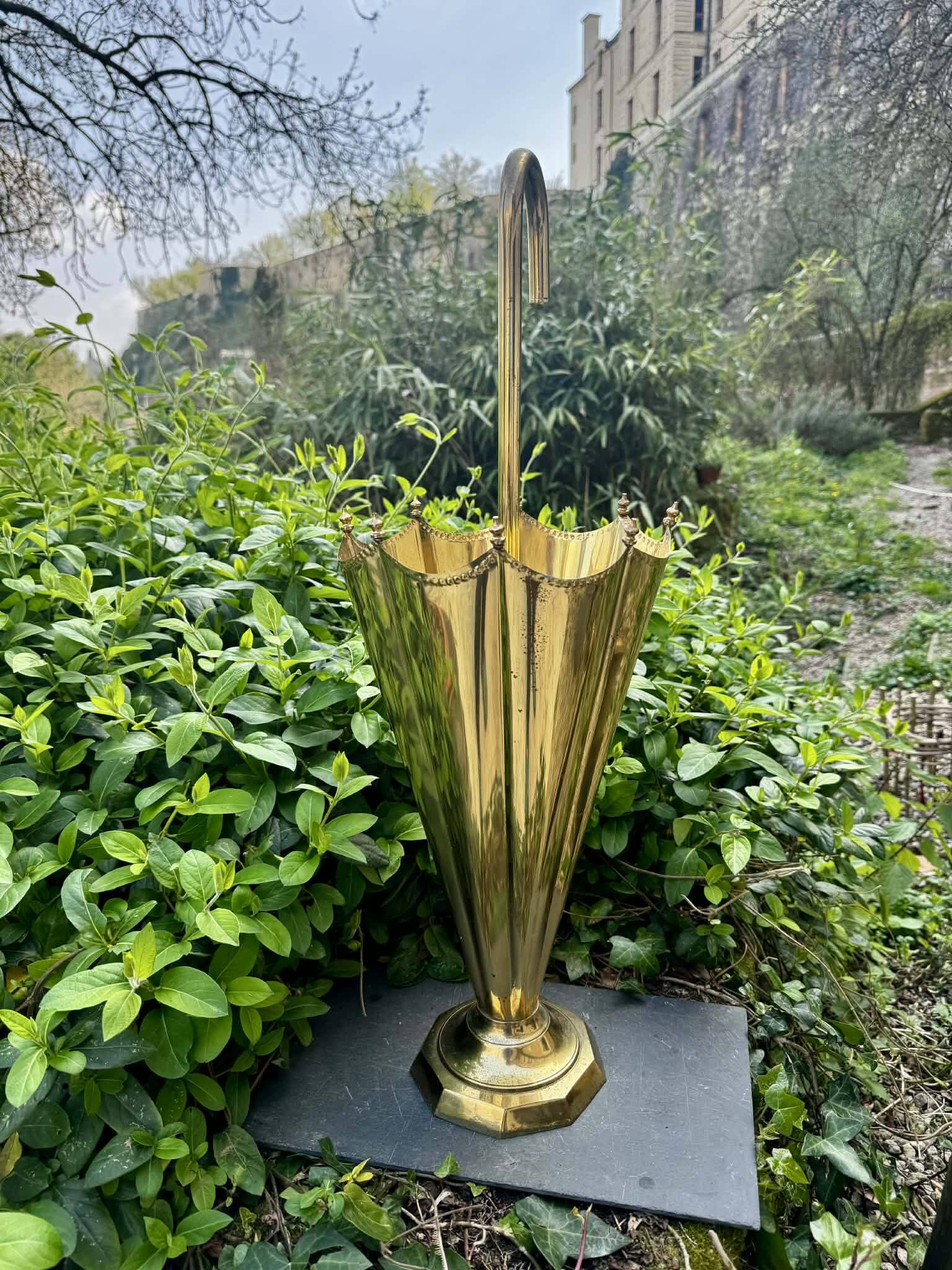 Large brass umbrella stand from the 1960s.