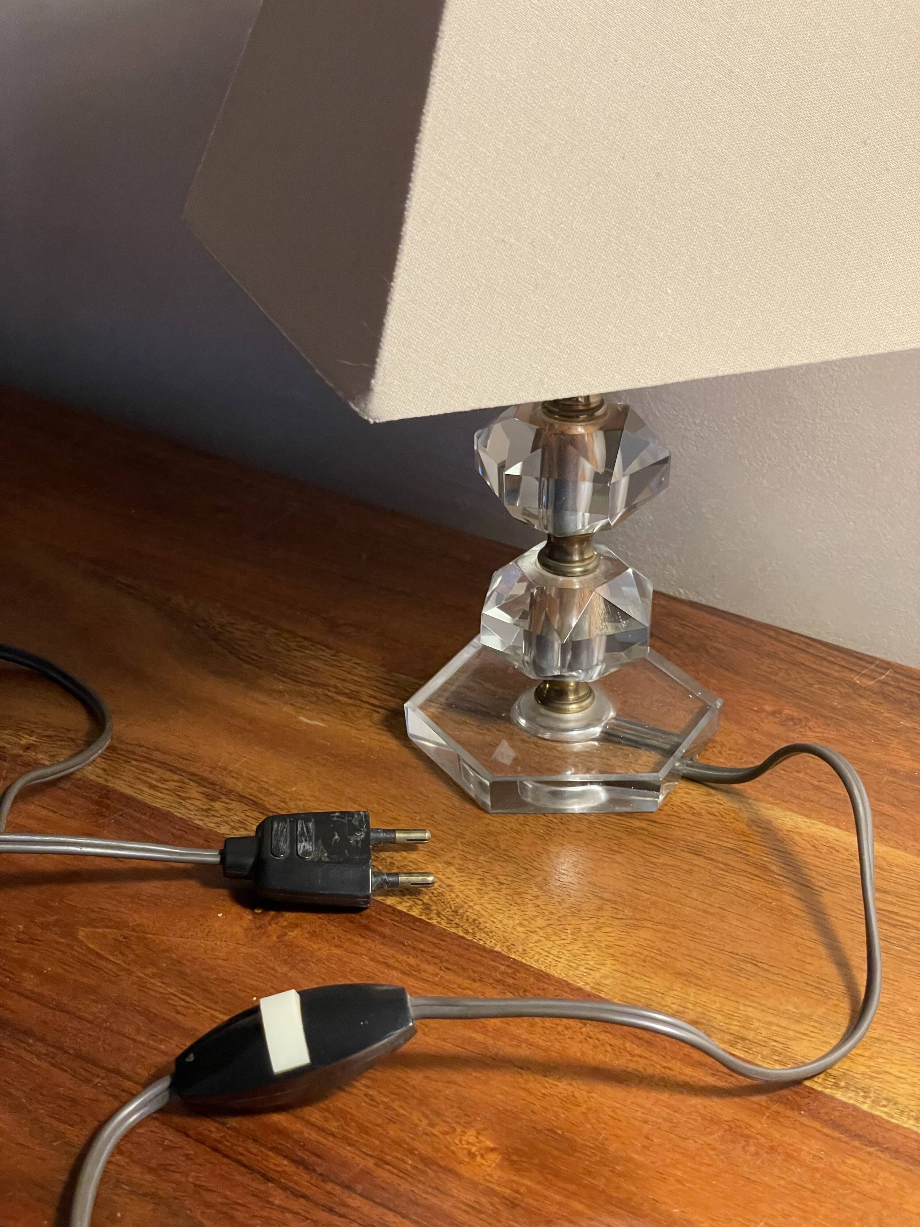 Lampe pied en verre