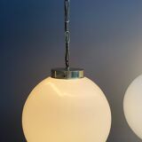 Sphere opal glass hanging lamp 1970s by Kamenicky Senov