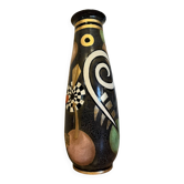 monumental terracotta vase, lacquered and enameled