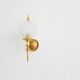 Golden mid century wall lamp by JSB Leuchten with glass ball shade
