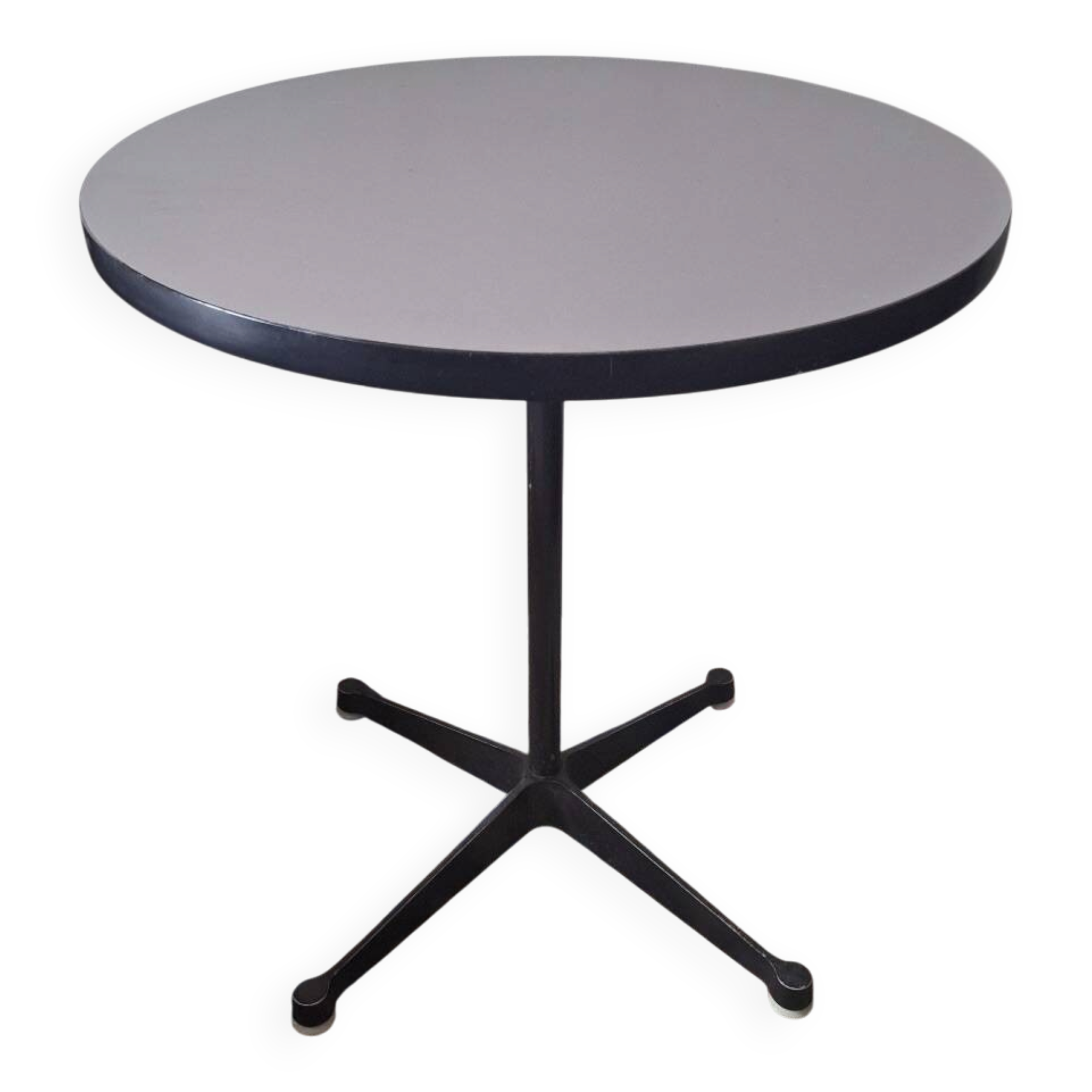 Table bistro / table d'appoint circulaire Eames Vitra Miller avec base contract, années 1960