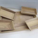 Natural wood trays - set of 4