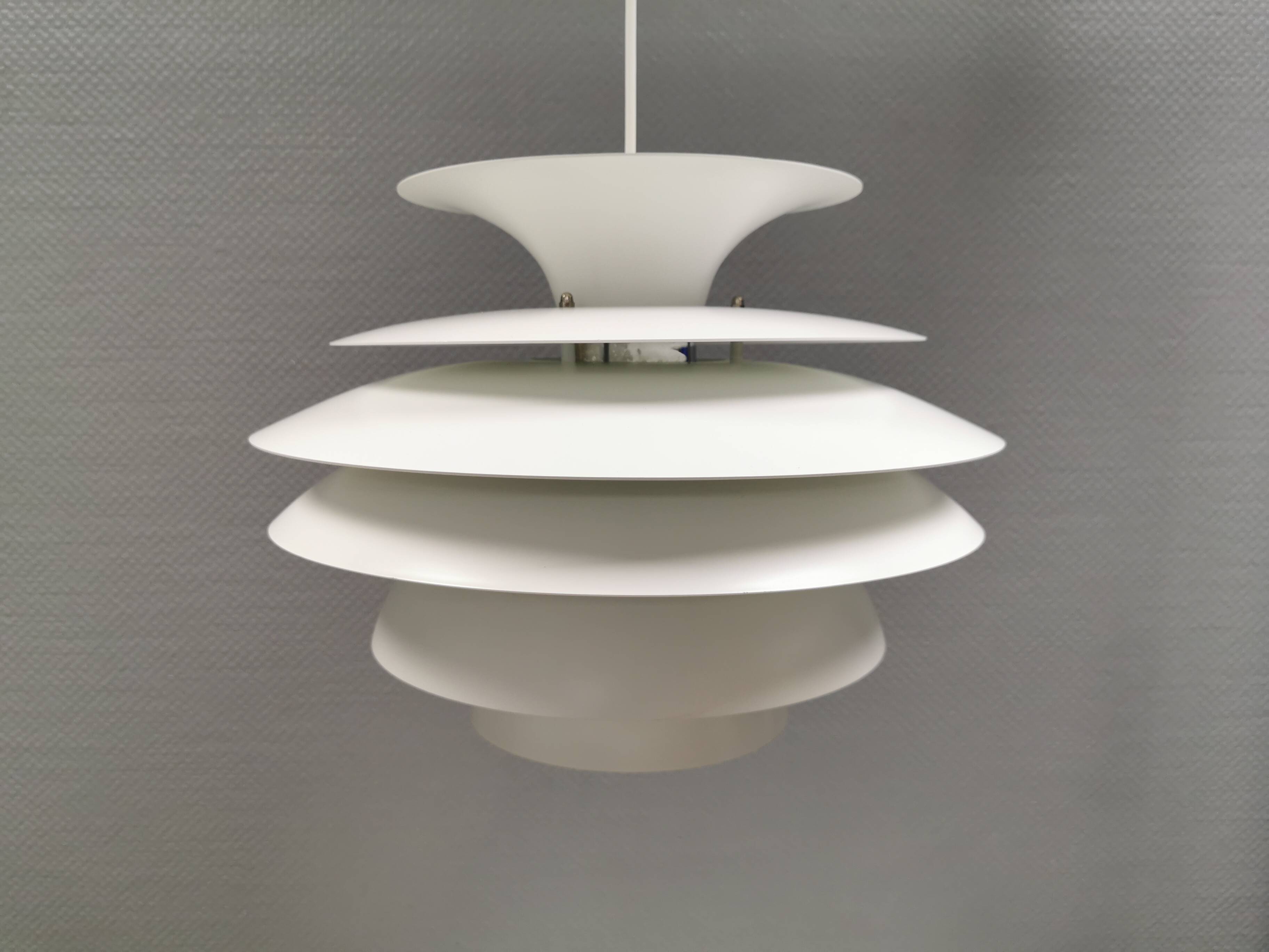 Hanging lamp with multiple layers of shades, by Junge/Vitrica Denmark 1980s