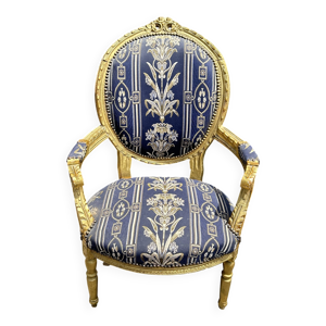 Fauteuil cabriolet doré