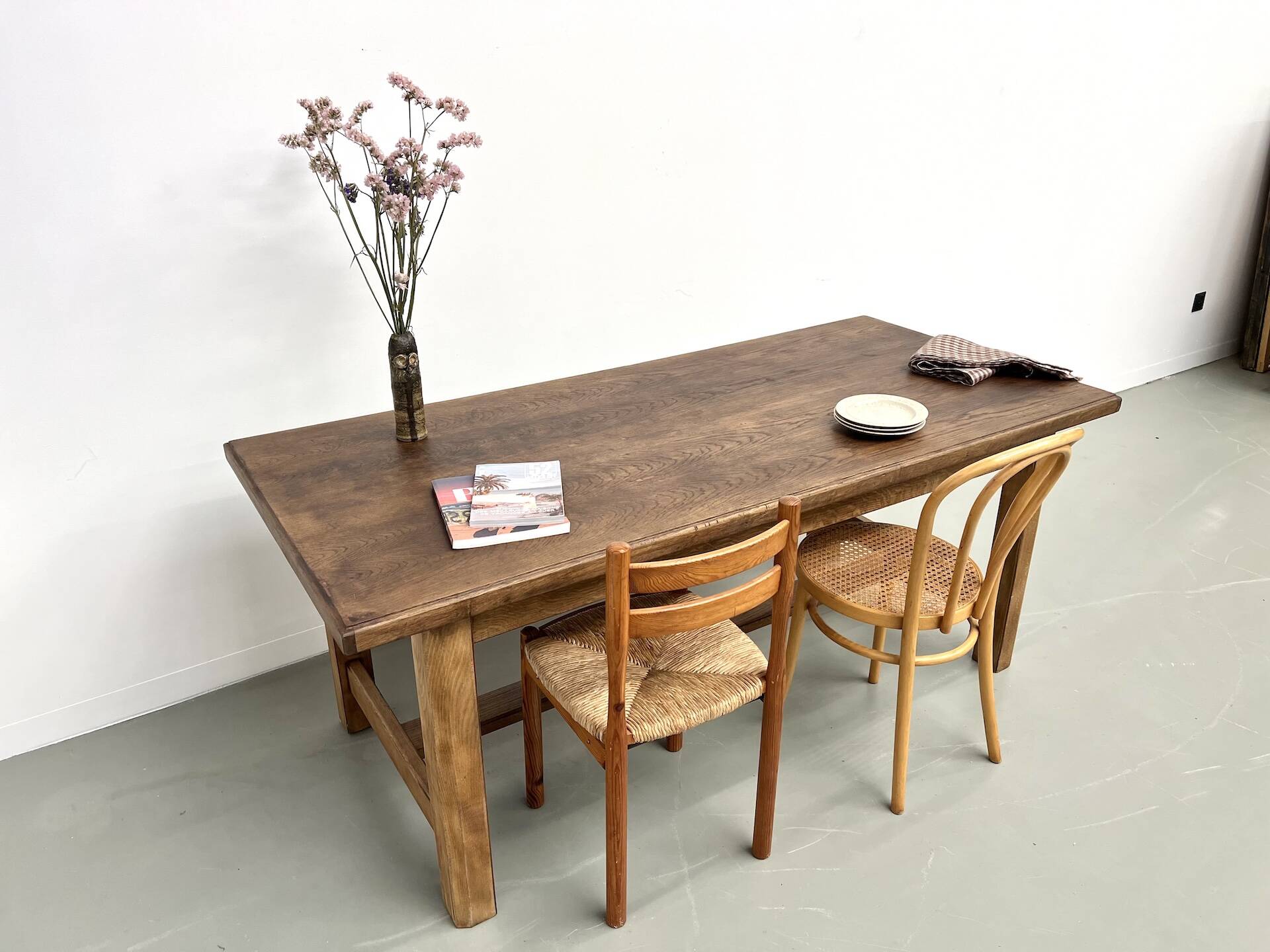 Table de ferme "campagne" en chêne