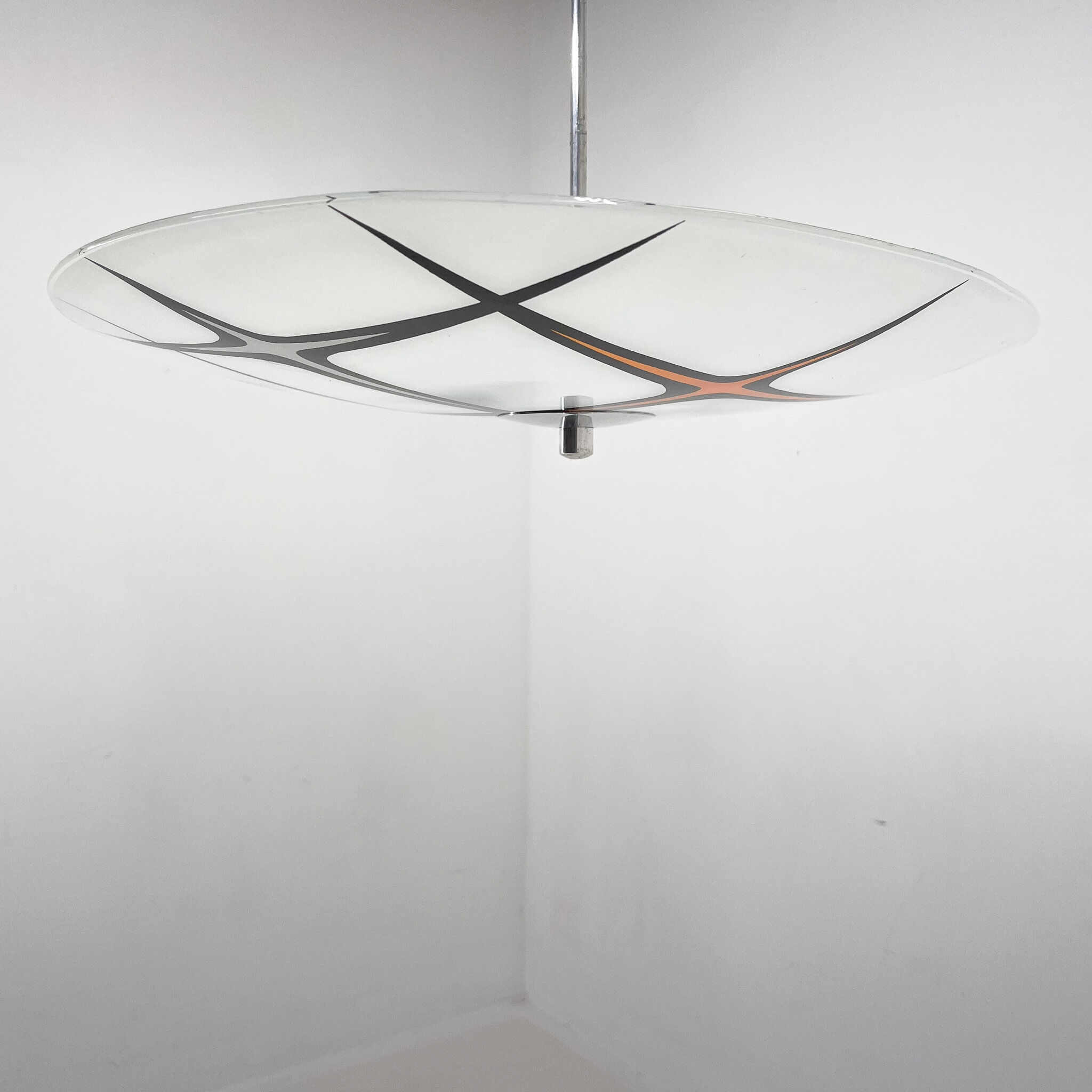 Mid Century Glass Pendant by Napako, Czechoslovakia, 1960's, Marked