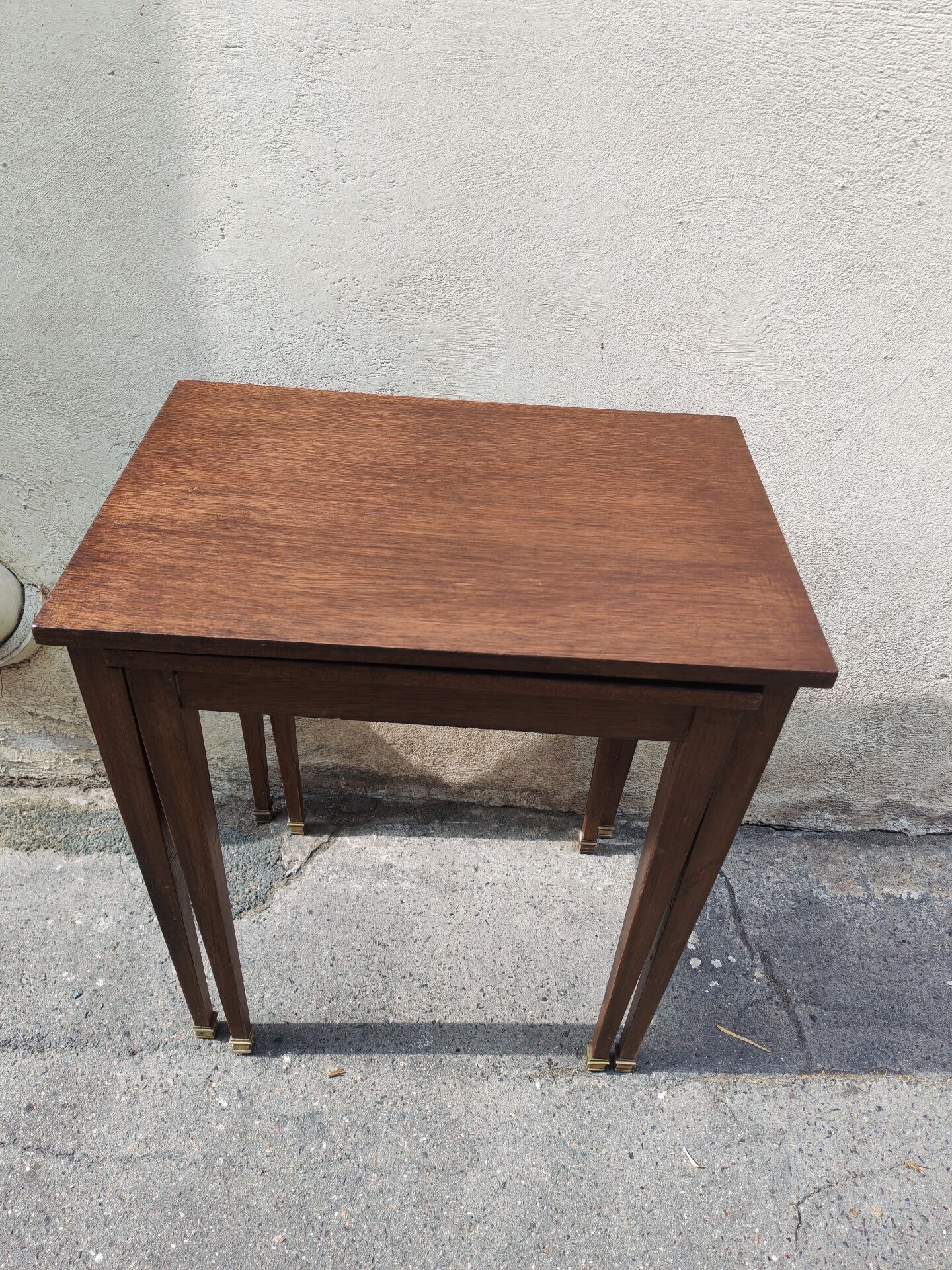 Pair of nesting tables in wood