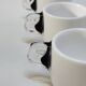 Service a café 6 tasses expresso porcelaine et 6 soucoupes en plexiglas Guzzini