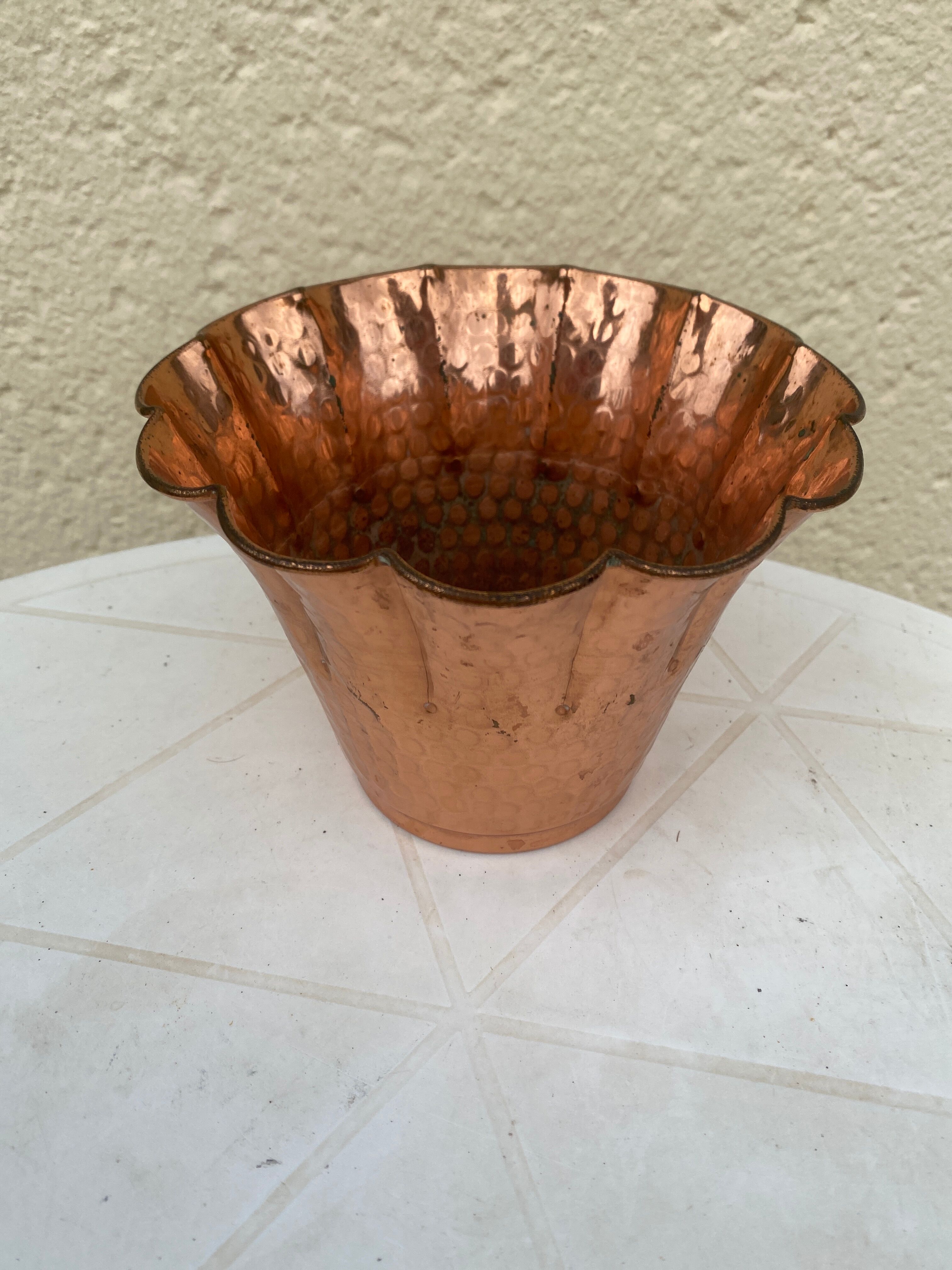Copper pot cover Lecellier Villedieu vintage