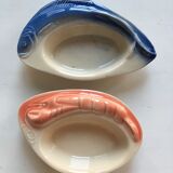 Ensemble de 2 cassolettes poisson et écrevisse Charles Armand