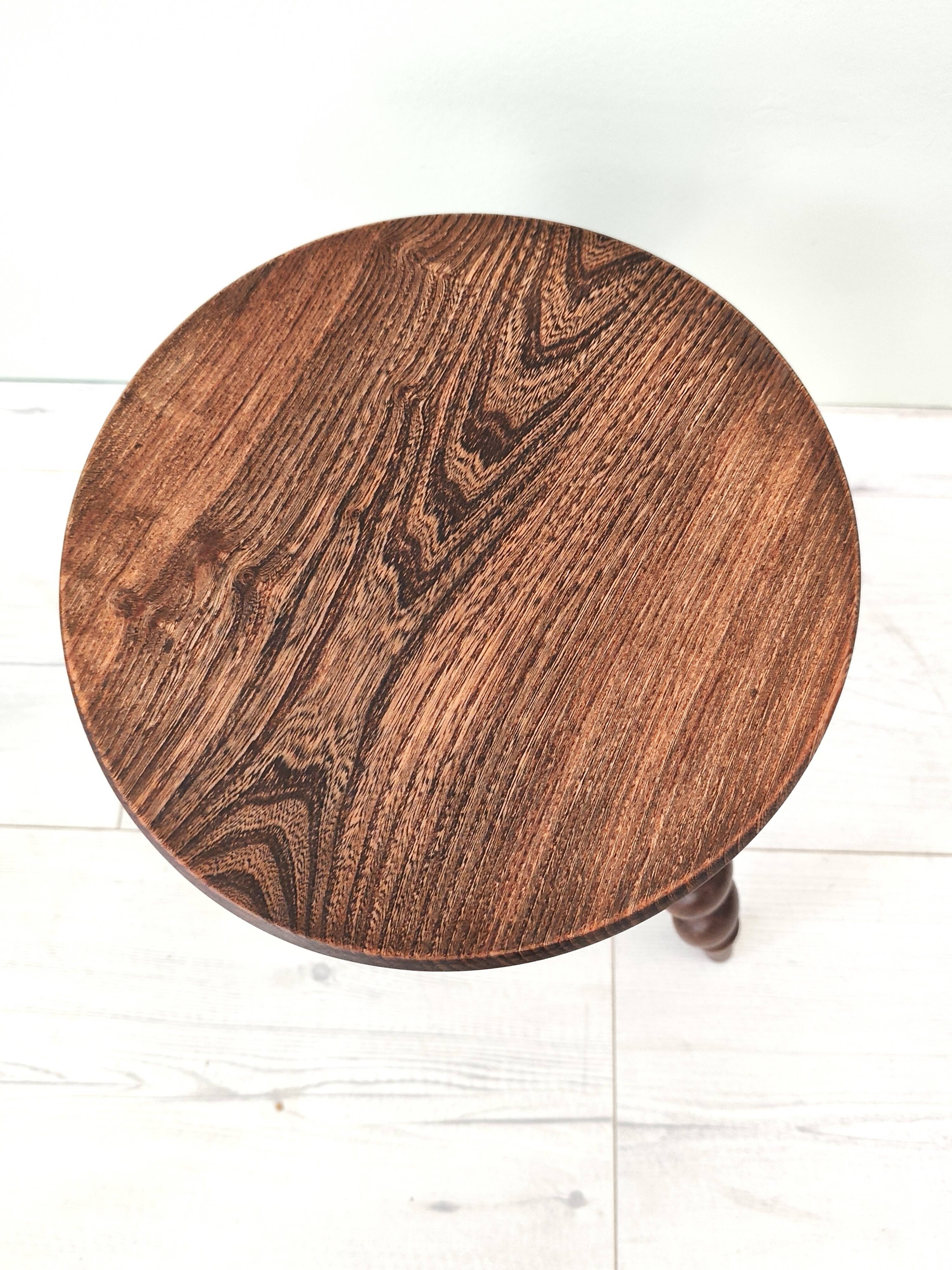 Solid wood milking stool