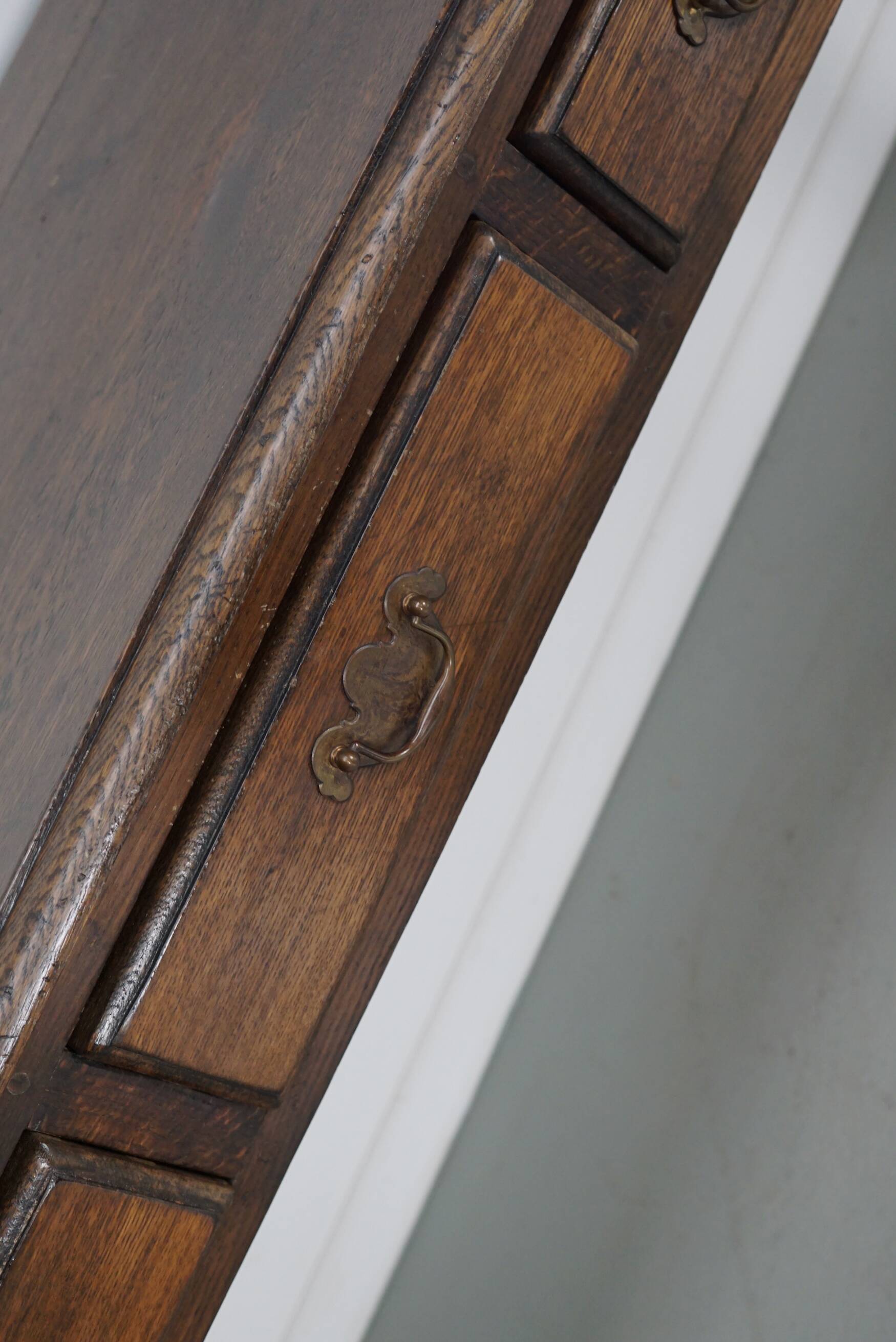 Vintage English Rustic Farmhouse Oak Side Table, 1950s