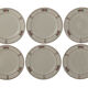 6 flat earthenware plates model water lily charbonnier salins circa 1950