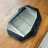 Black art deco mirror 65x46cm