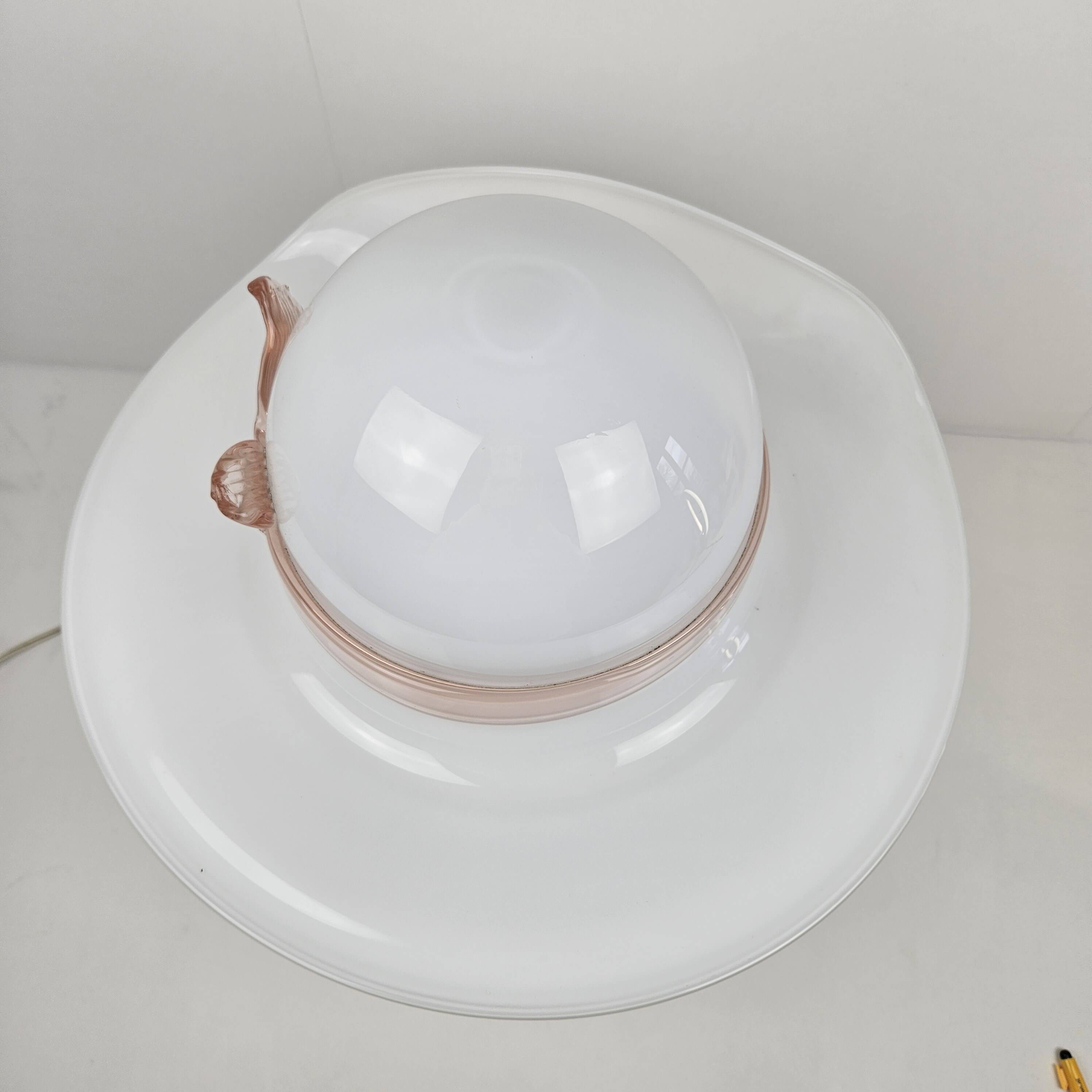 Table Lamp with Brass and Murano Glass, Italy 1970's