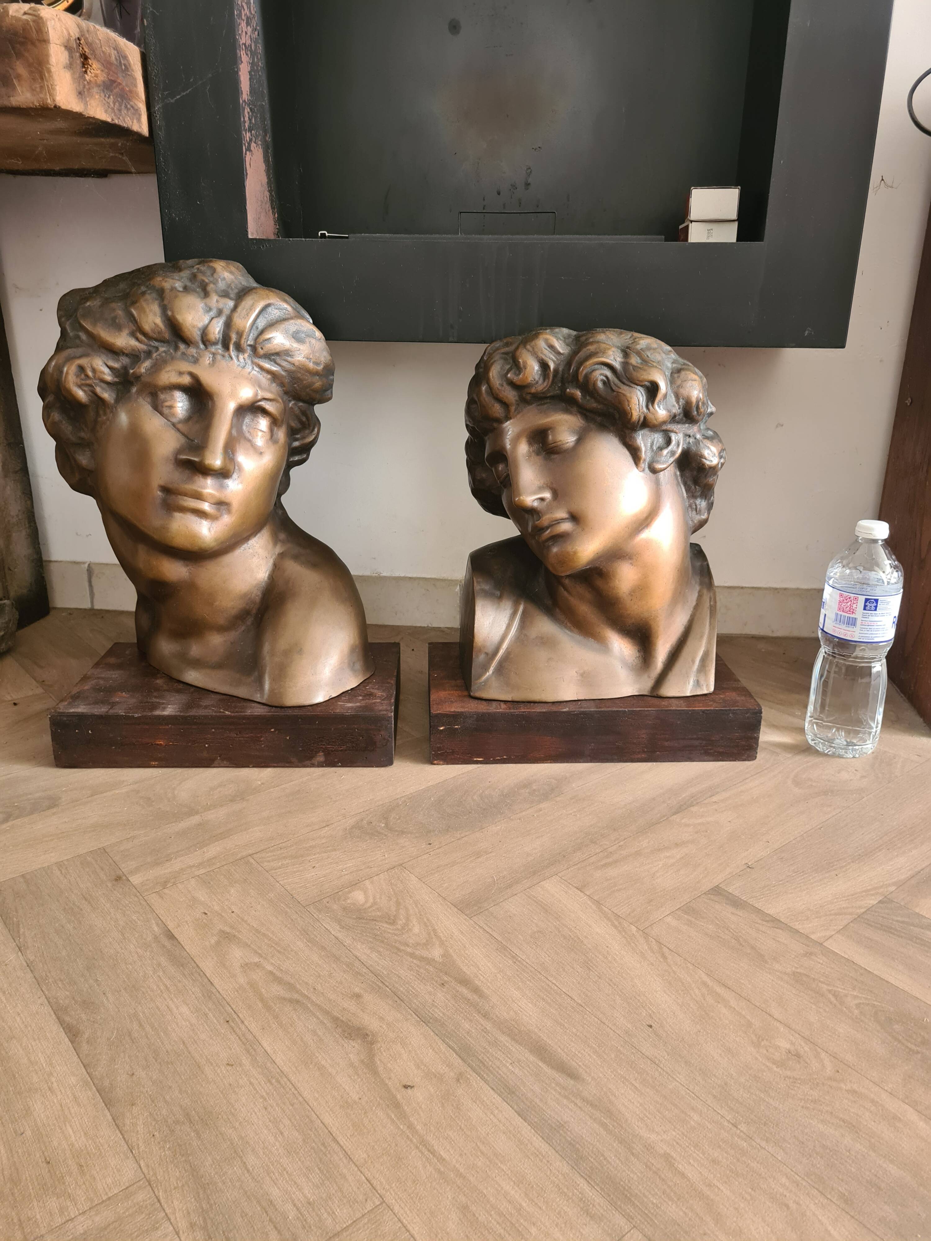 Paire de bronze "les esclaves" de Michel-Ange
