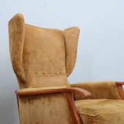 1950s Camea Italian reclining armchairs dralon velvet, set of 2
