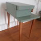 Vintage bedside table from the 1950s in a Scandinavian style revisited in green