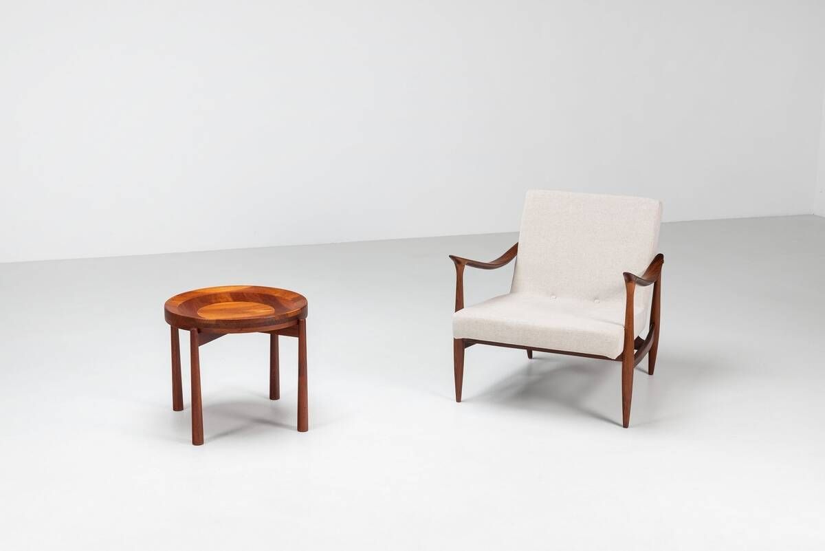Table tray sculpturale Jens Quistgaard en teck Danemark 1960