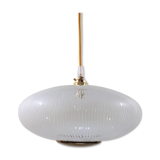 Hanging lamp ellipse glass and brass