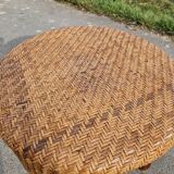 Woven rattan coffee table
