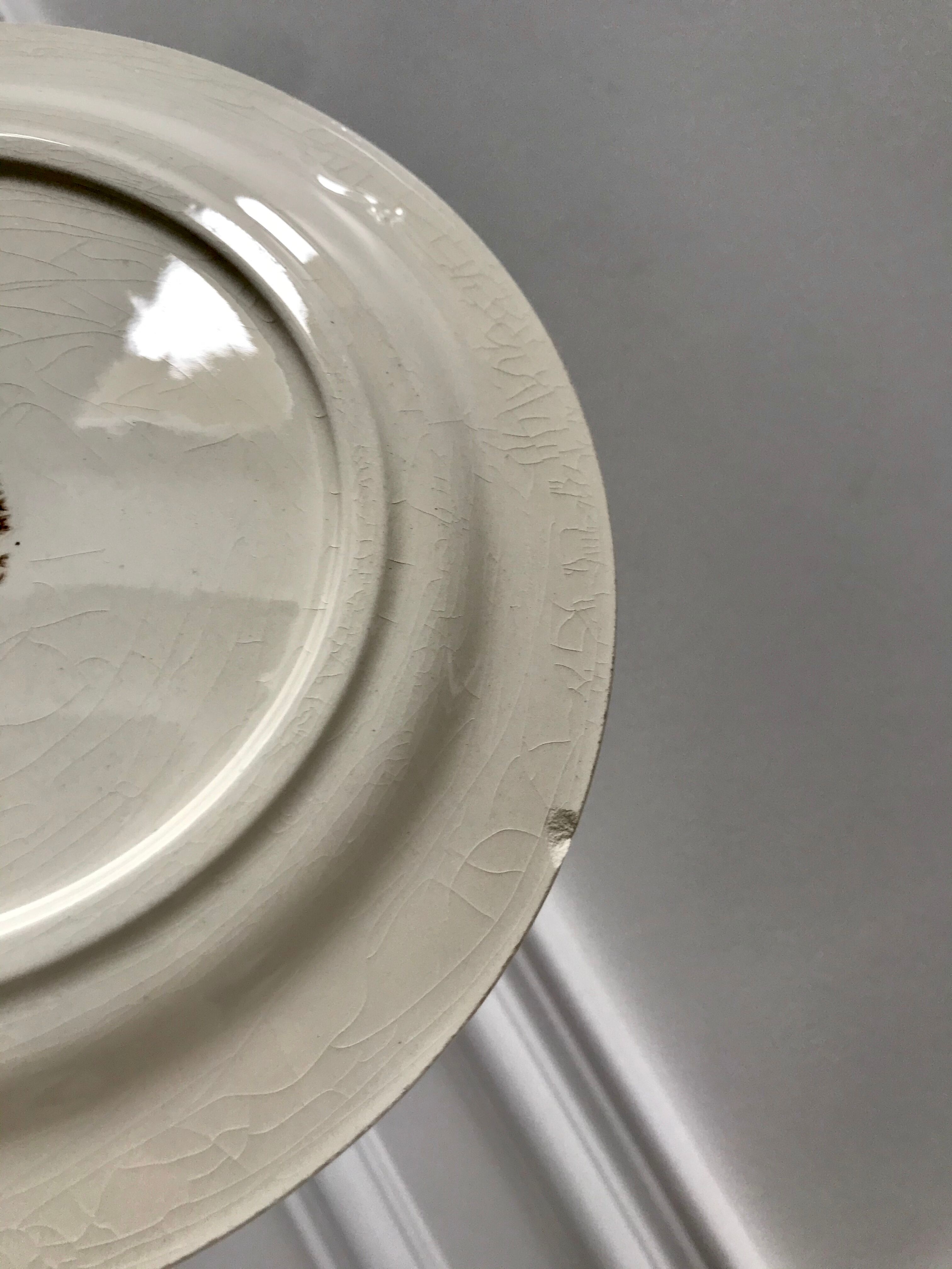 Set of 8 longchamp dessert plates hand painted 30s-40s