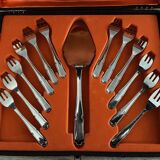 Jean Couzon 13-piece stainless steel dessert cutlery box/case