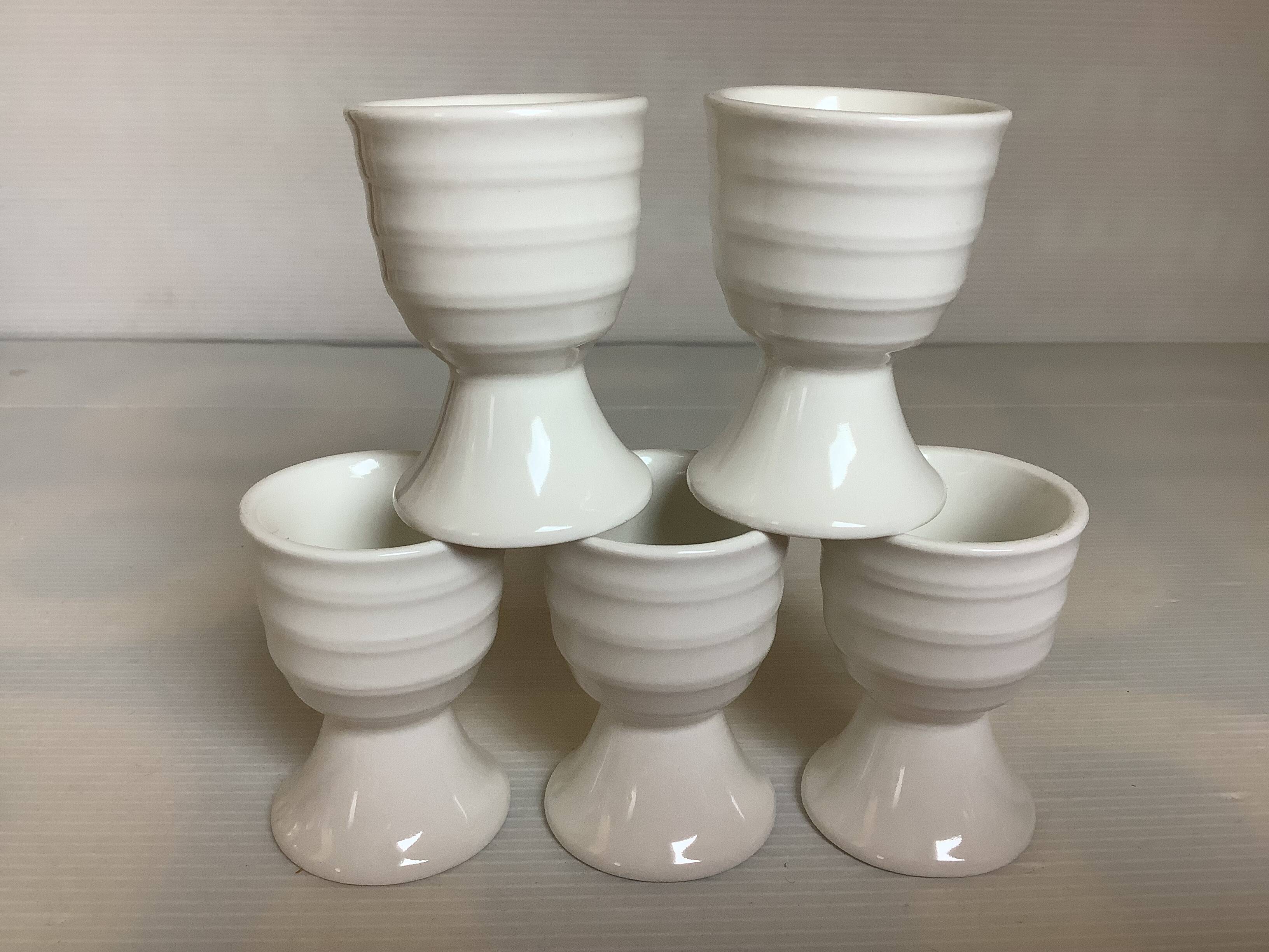 Five Royal Boch Belgium egg cups