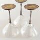 Art Deco Champagne Glasses Set of 3, Sterling Silver & Cut Glass