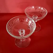 2 crystal champagne coupes from the 1890s/1910s