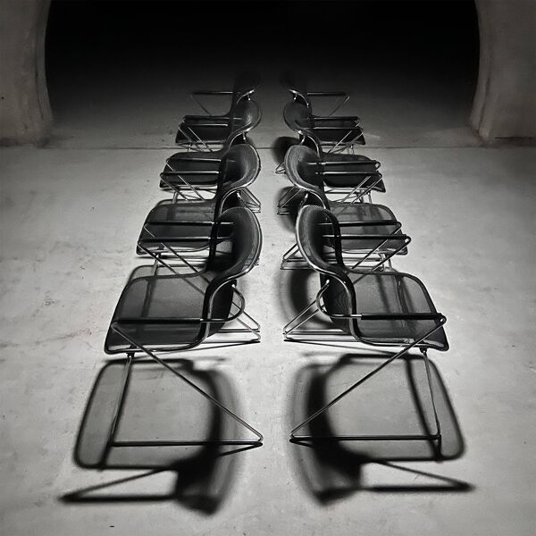 Ensemble de 8 chaises Penelope par Charles Pollock pour Castelli, 1980