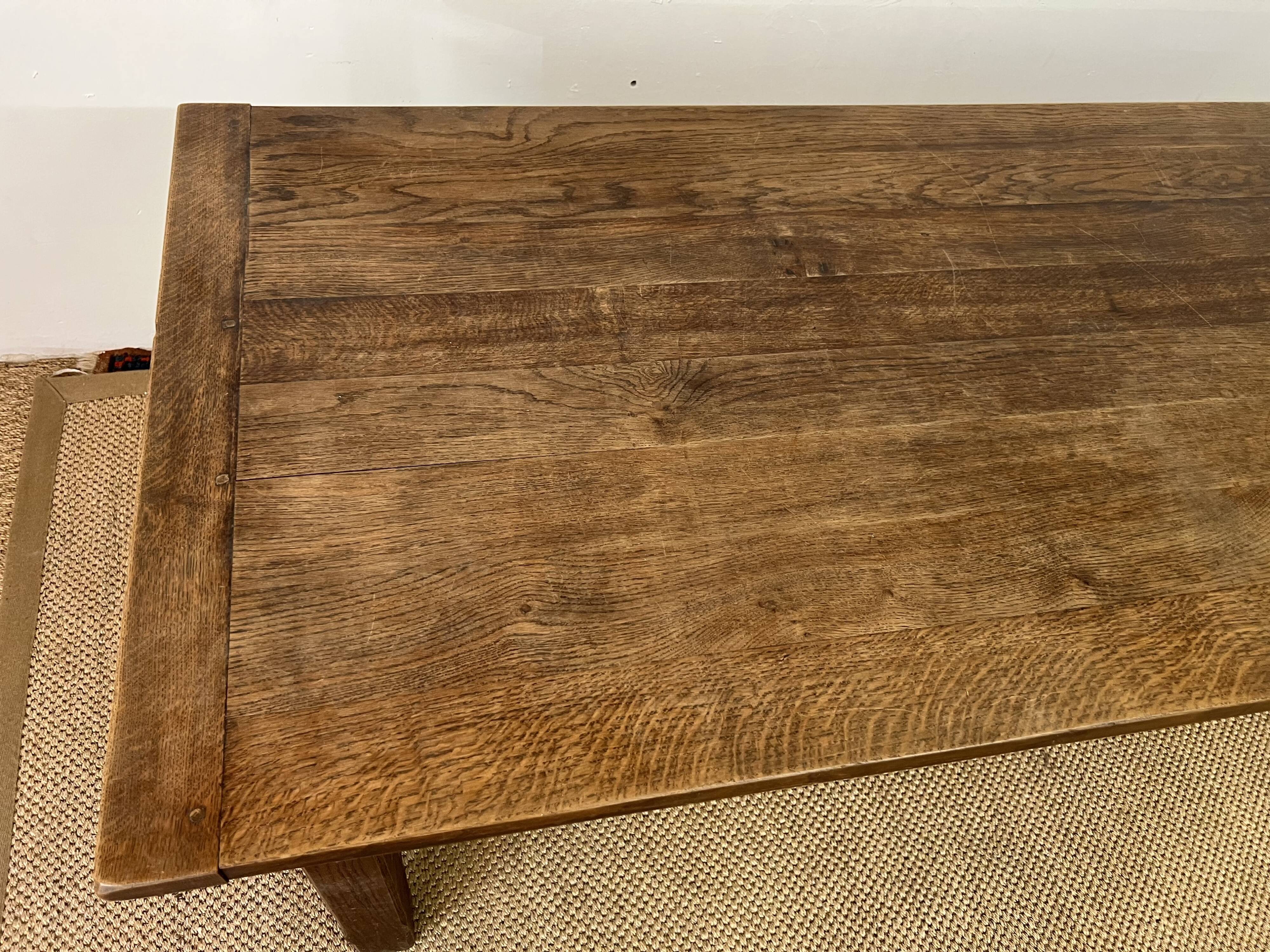 Wooden farmhouse table