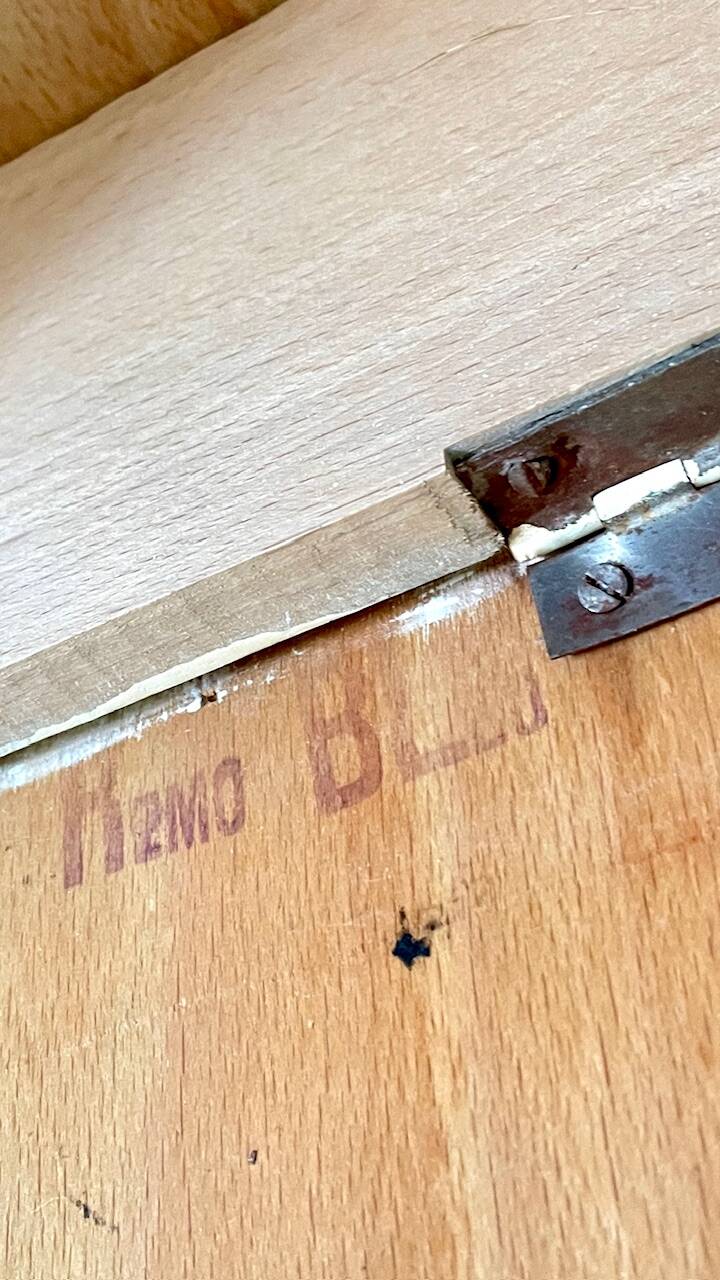 Vintage wooden trunk stool