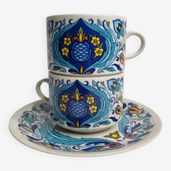 Tasses à chocolat, Izmir, Villeroy et Boch, années 70