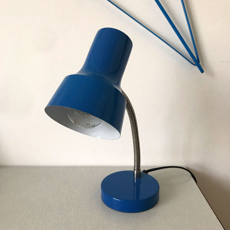 Blue desk lamp
