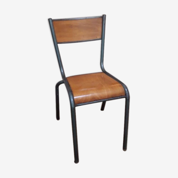 Metal and wood office chair