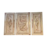 Triptych patinated 3 doors buffet Henry II