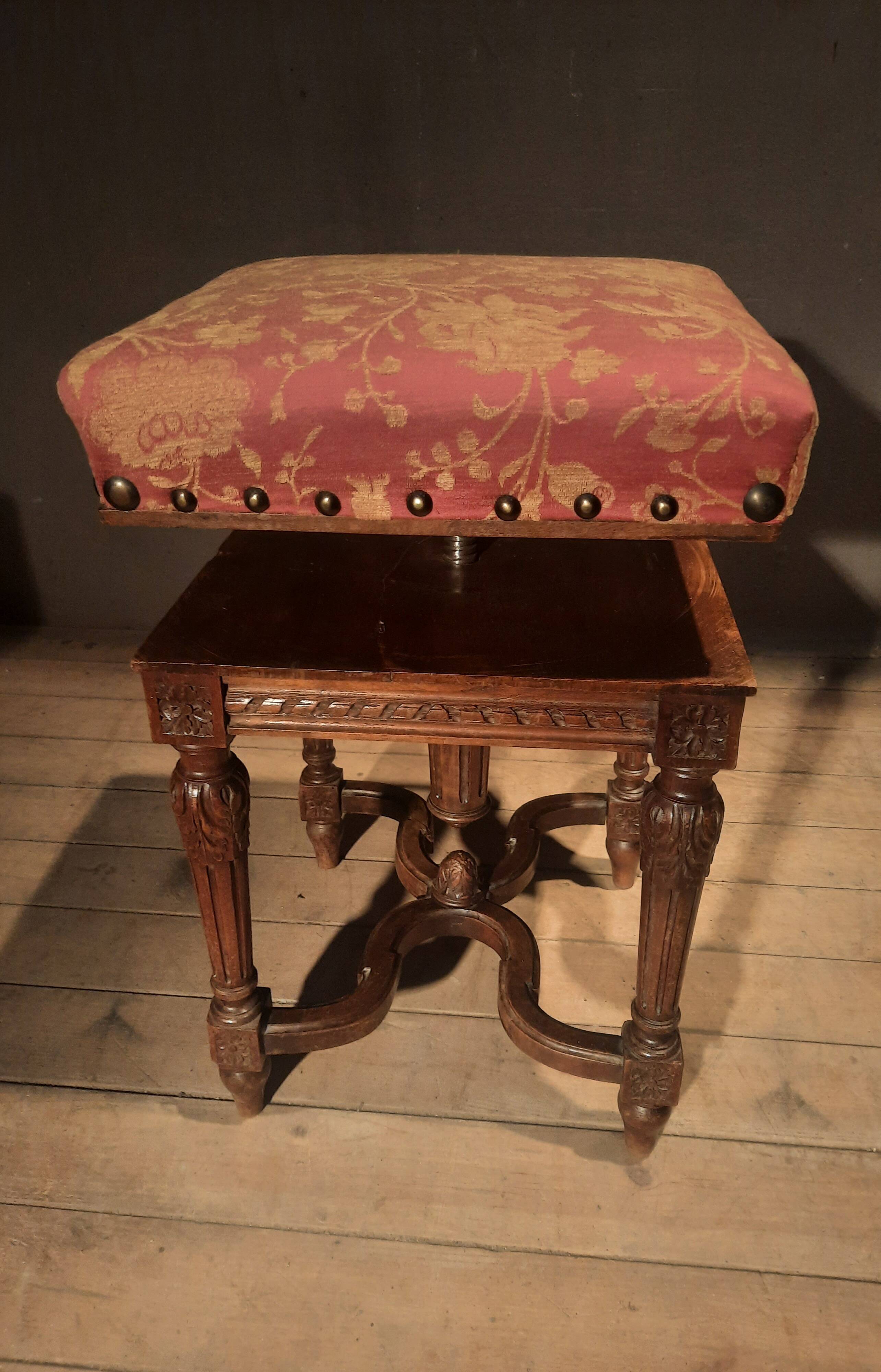 Square piano stool in the Louis XVI style