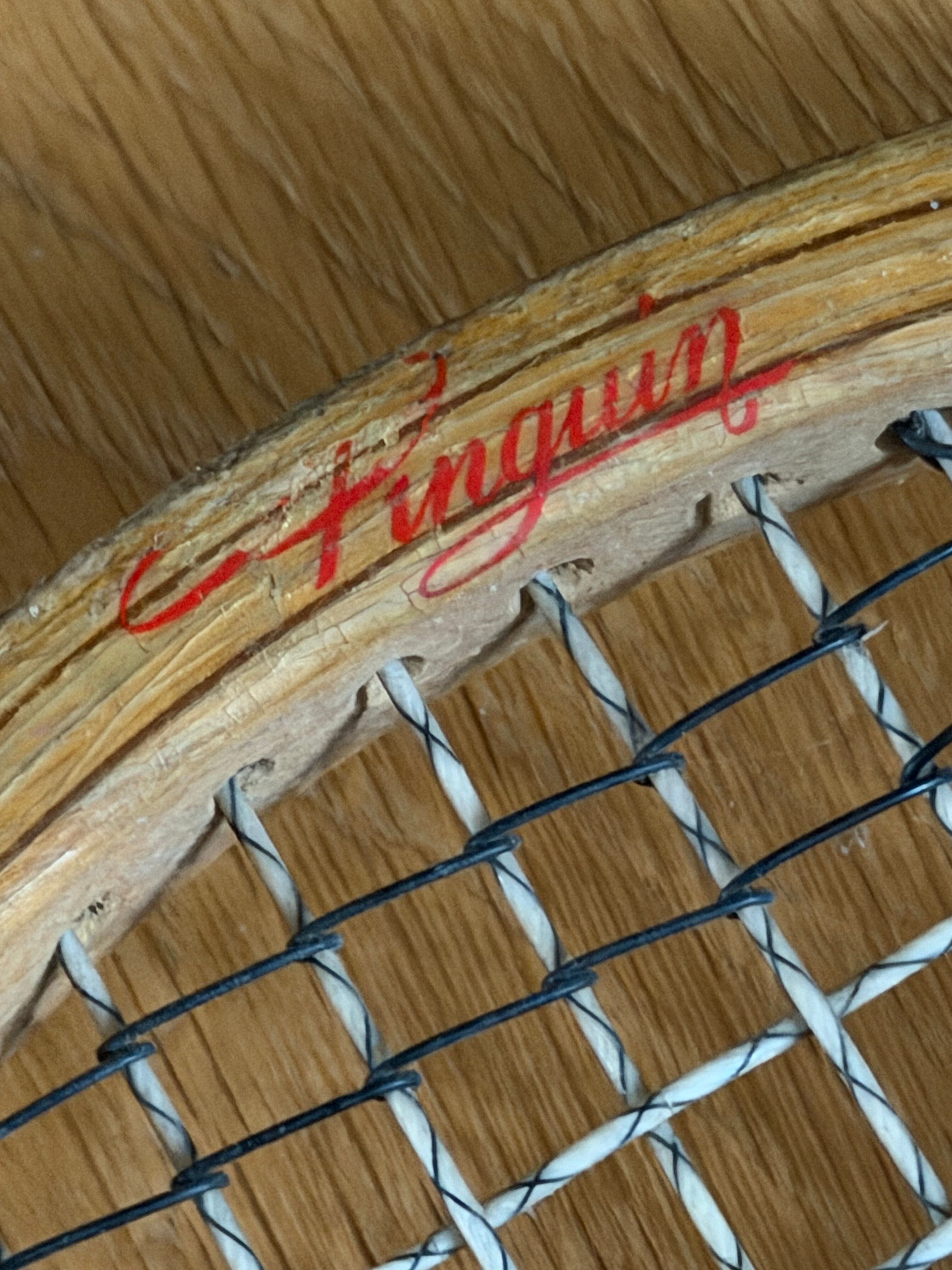 Vintage Pinguin rackets from the 1960s.