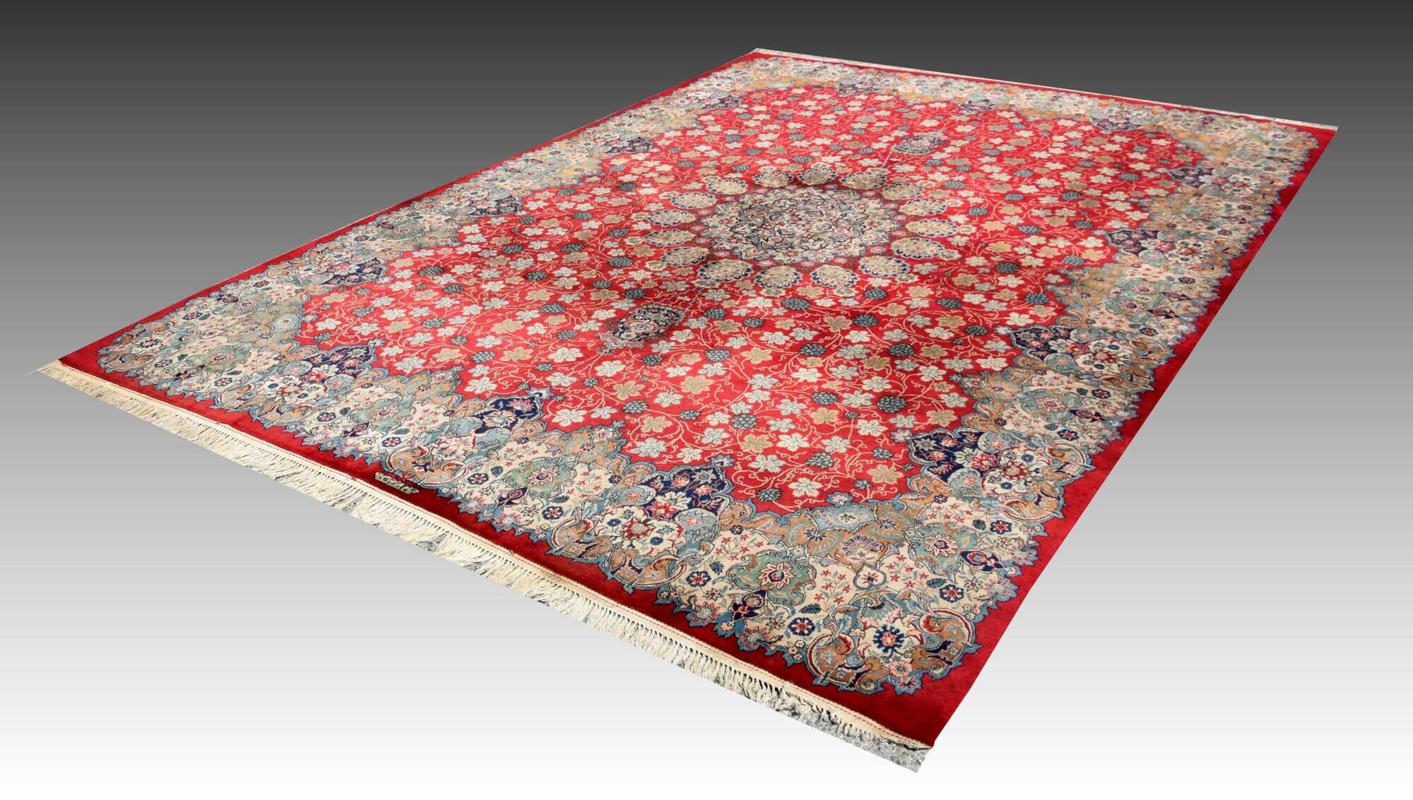 Large Oriental Rug Iran, Kashan Persian - 4.45 x 3.30 Meters - Mid 20th Century: Kork Wool