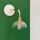 Vintage glass cut lampshade wall light - tableware collection -