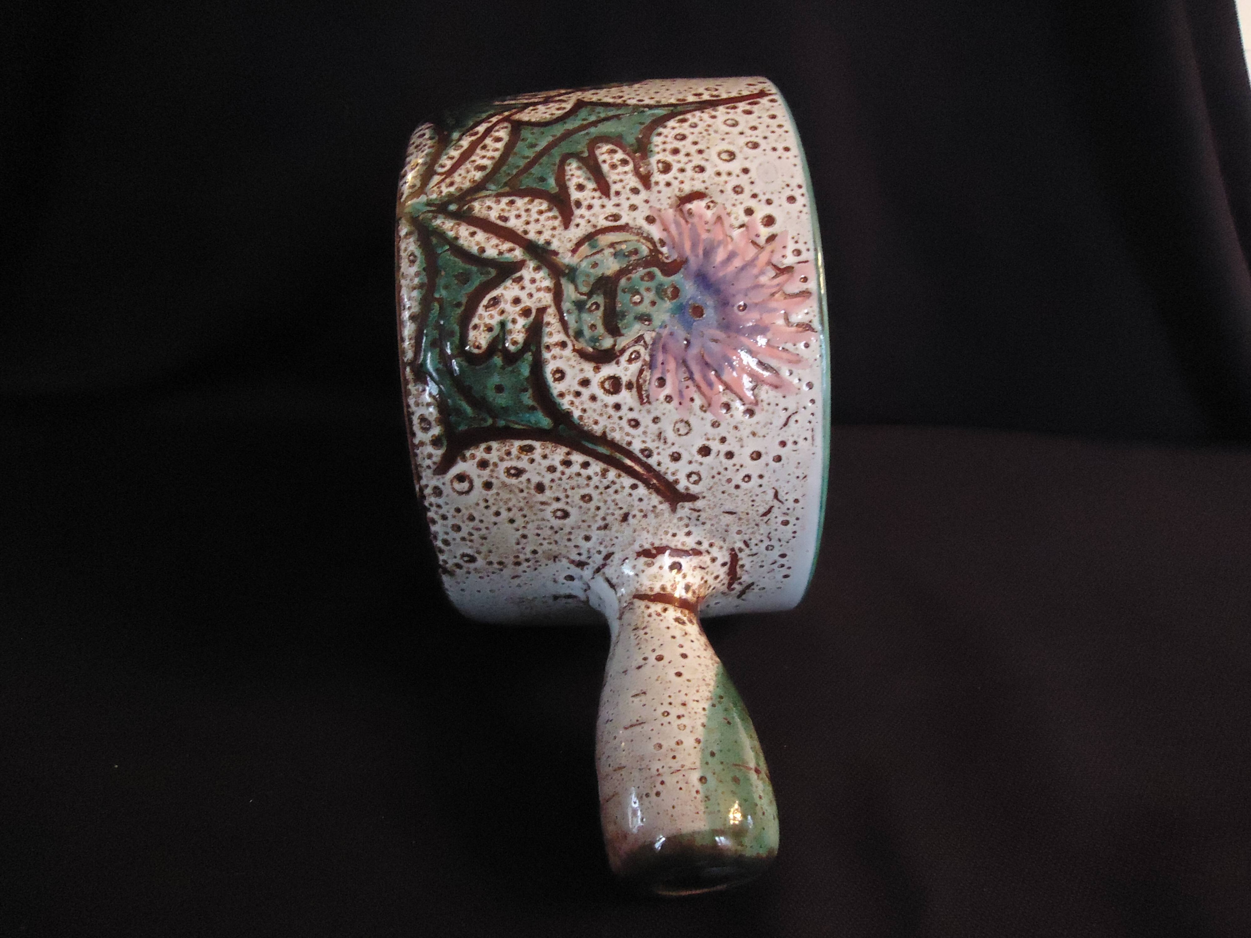 Vallauris frying pan with "Aux Chardons" motif, by Etienne Daniel