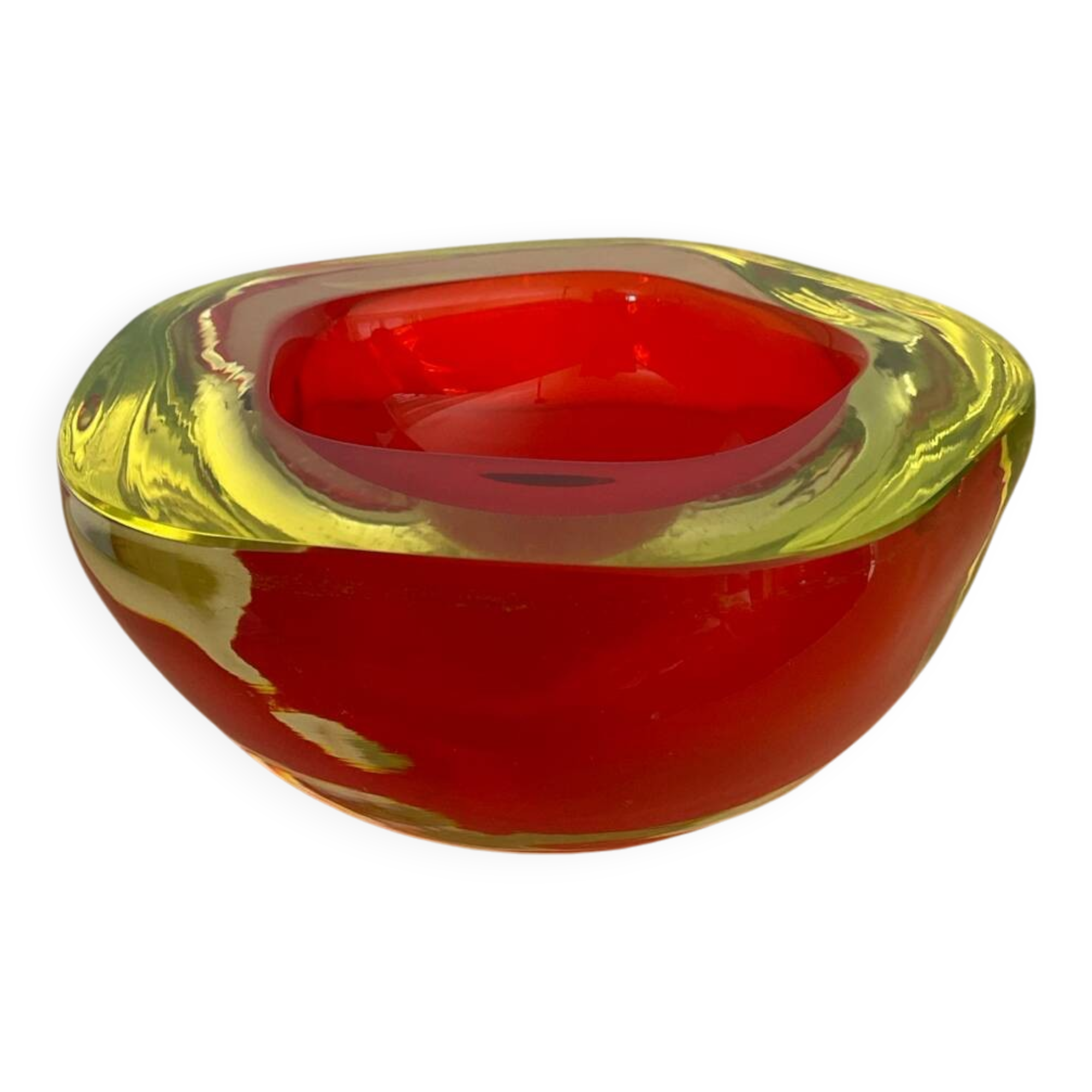 Two-tone Murano glass pocket emptier from the 70s