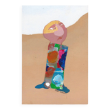 Œuvre originale signée de Robert Willems, gouache et collage. carte de vœux.