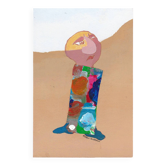 Original work signed by Robert Willems, gouache and collage. greeting card.